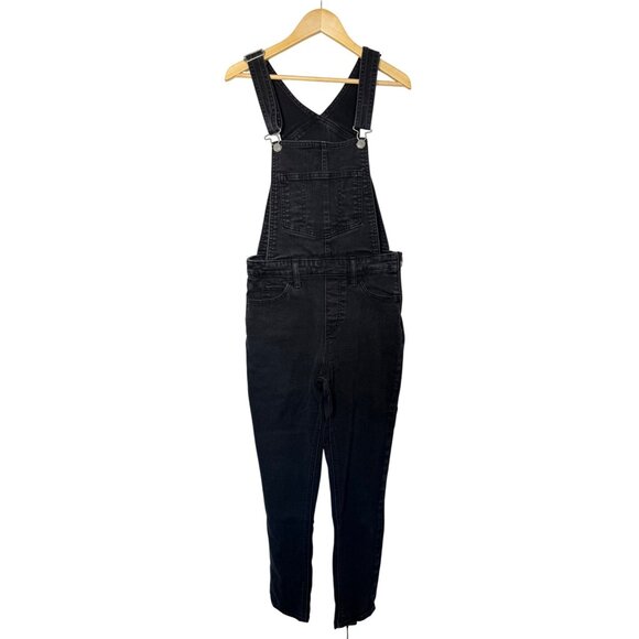 Levi's Women's Black Demin Overall Bib Cropped Western Boho Size 28 - Picture 1 of 6